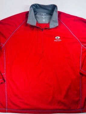 Antigua Desert Dry Xtra-Lite 1/4 Zip w/Bandon Dunes  logo, Red/Gray, XL